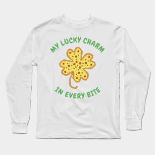 St. Patrick's Day Fast Food Shamrock Pizza Lucky Charm Long Sleeve T-Shirt